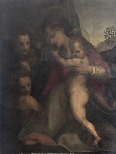 Andrea del Sarto (bottega) Madonna con il Bambino, San Giovannino e Angeli