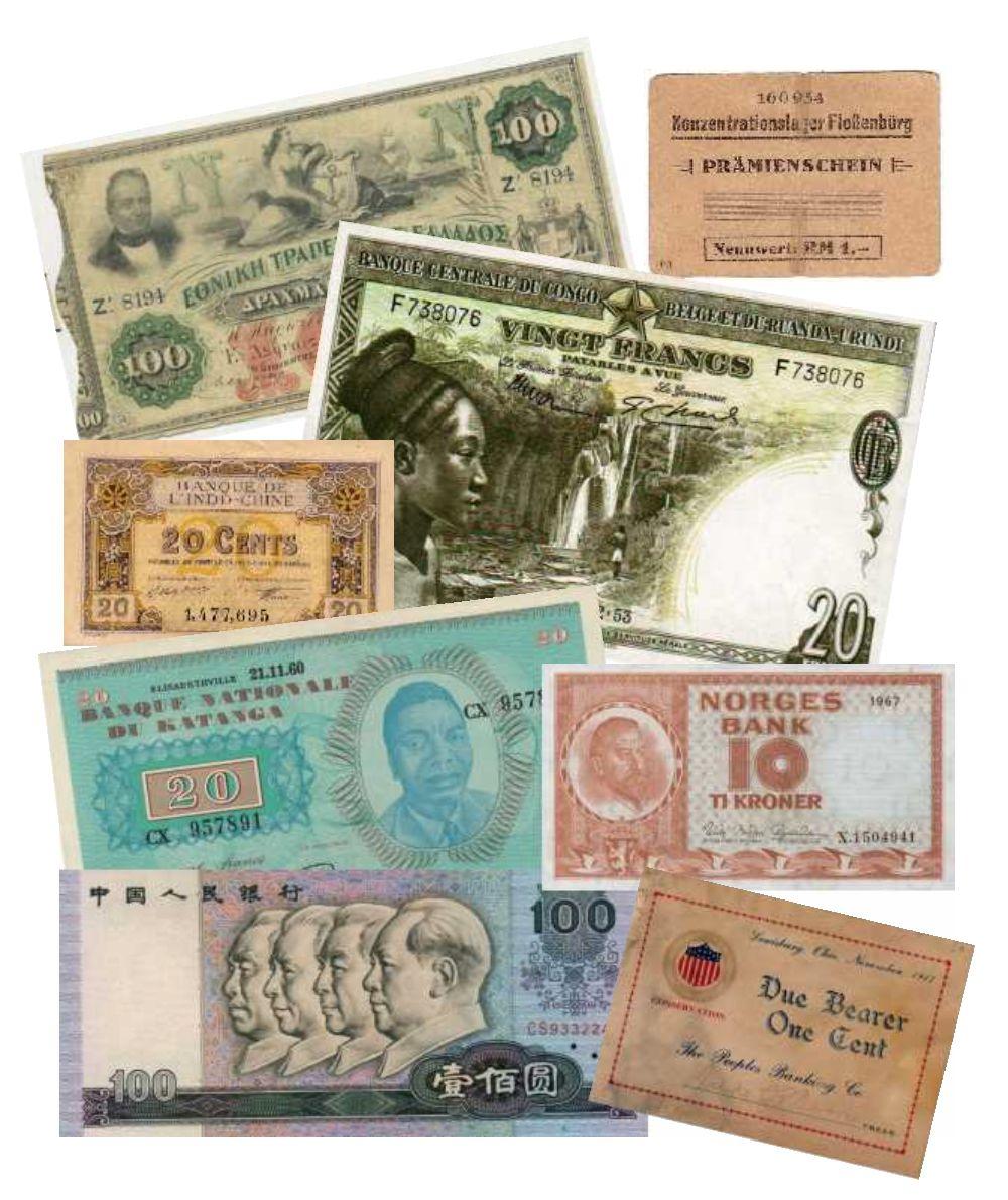 monete e banconote singole moderne grado BB o superiore con un valore minimo stimato di 50 o grado inferiore a BB con un valore minimo di 100 lotti di monete e banconote moderne in
