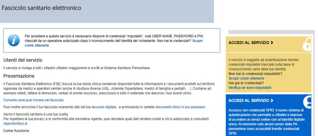 Da dove si accede la pagina dedicata di Sistema Piemonte http://www.