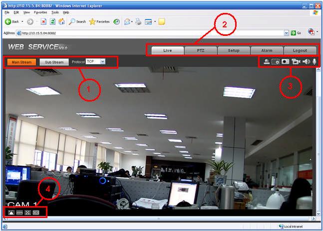 2.2 Interfaccia dal vivo Una volta effettuata la connessione, è possibile visualizzare la finestra del monitor dal vivo.