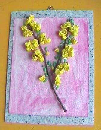 Flowers with real pasta and rice * tiny pasta and rice * varnish and acrylic colours * transparent glue not filamentous * a real small branch All the
