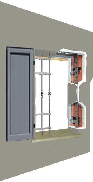 Soluzione SCURI Scuri+Inferriata Il sistema AMIKO+C SUPER SCURI & INFERRIATA è la soluzione ideale per l applicazione di scuri e persiane su cappotto con cancelletto o inferriata di sicurezza, sia