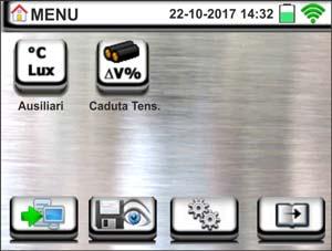 5. MENU GENERALE La pressione del tasto HOME, in qualunque condizione si trovi lo strumento, consente di tornare al menu generale da cui è possibile impostare i parametri interni, visualizzare