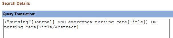 nel titolo della pubblicazione siano presenti le parole emergency nursing care o nel titolo o riassunto