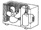 Componenti del circuito refrigerante: Circolazione refrigerante per trasferimento calore. (compressore, evaporatore condensatore, tubo capillare, ecc.).