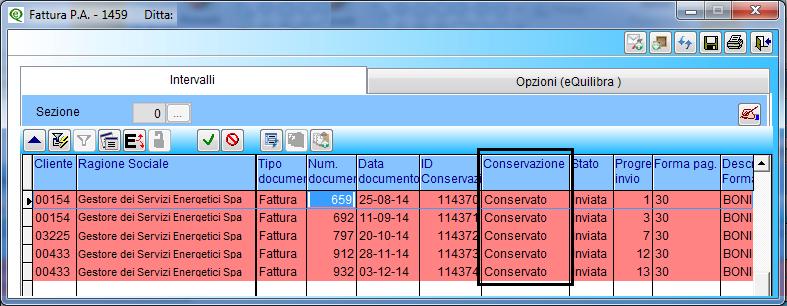 Stato: indica la fase in cui si trova il documento nel Sistema di Interscambio. Per le fatture GSE lo stato è generalmente Accettata. Ultima notifica: descrive l'ultima notifica ricevuta.