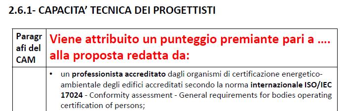 Criteri premianti