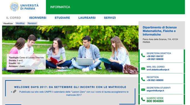 Sito web del Corso di Laurea