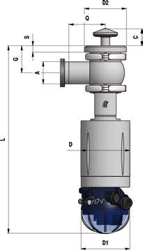 BBZO-BBZOG Dimensioni mm Dimensions mm BBZO BBZOG F/F DIN M/G DIN 11850/2 DN A C D D1 D2 G G1 L L1 Q S Z Z A 40 40x1.5 25 90 112 84 58 45 378 366 70 15 33 26 41x1.5 50 52x1.