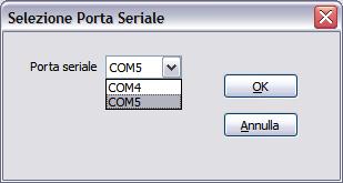 Nella lista di selezione vengono presentate solamente le porte effettivamente disponibili sul computer.