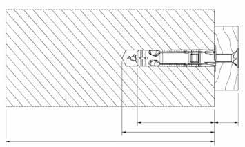 TASSELLO UNIVERSALE E VITE ASSY -D CON ETA Condizioni di posa: calcestruzzo + muratura (solo 10) misura 6 8 10 12 Ø foro d 0 6 8 10 12 14 profondità minima foro h 1 l s + 5 mm - t fix profondità di