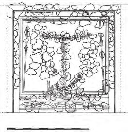 spiga peduncolata, ed una pannocchia dipinta con agili puntate di pennello bianche, rosse ed ocra), ricavato su fondo a tinta unita grigia (fig. 4). 5.