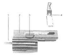 1. Puntone di armamento 2. Portaotturatore 3.