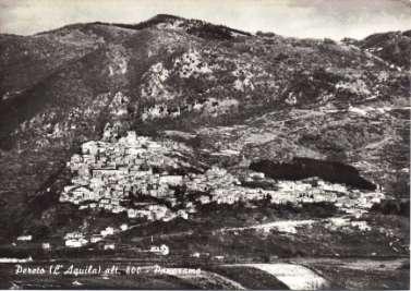 La cartolina riproduce tre vedute: il castello, l edificio scolastico ed una vista panoramica. Figura 76 Titolo: Pereto (L Aquila) alt.