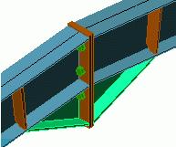 Esempio: Creare un giunto di colmo con rinforzo Zoom sul giunto di colmo mediante una finestra definita da due punti. 1. Nella pagina Modellazione estesa, il pannello Giunti, clicca su. 2.
