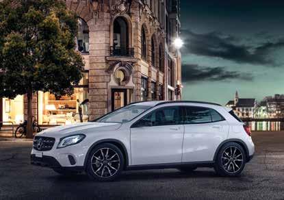 Canone leasing mensile all 1,9 % 349. * GLA 200 «Night Star», 156 CV (115 kw), prezzo di acquisto in contanti: CHF 31 706. (valore della vettura CHF 40 320. meno un vantaggio di prezzo di CHF 8614. ).