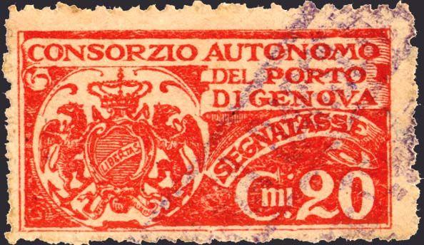 50 blu grigio Segnatasse 1920 - Carta sabbia, liscia.