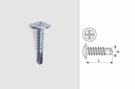 Viti per pianali in legno Viti autoforanti testa svasata impronta Torx Con alette stampate specifiche per il fissaggio di legno su lamiera Finitura zincata bianca INDICATE PER IL FISSAGGIO DEI