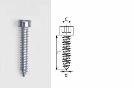 198ZN00540 5x5 PZ ACCIAIO ZINCATO NERO UNI 9708. Doppio filetto per materie plastiche. Viti autofilettanti testa cilindrica esagono incassato UNI 6947. Zincata bianca. Desc.