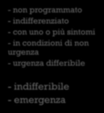 - non programmato - indifferenziato - con uno o più