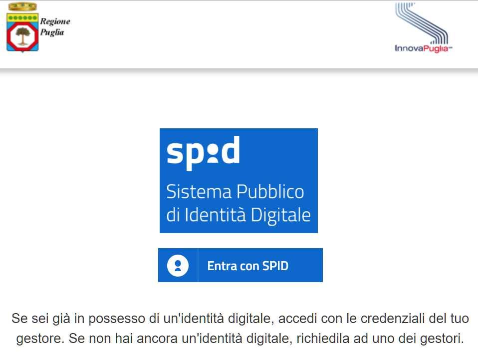 SPID. Figura 2 - Home page SPID Selezionato il proprio gestore SPID, appare la pagina in