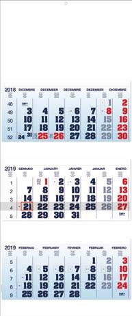 76-78 - Calendari a 3 e 4 blocchi - MINI I = mensili incollati al supporto cartone Composizione a