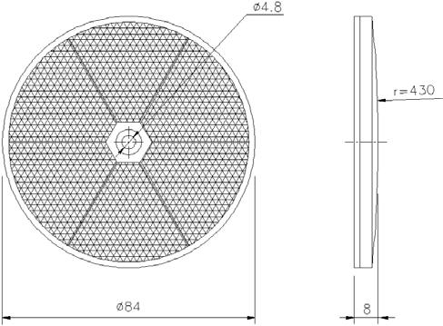 CATADIOTTRI Catadiottro CD8 Ø 4,8 Catadiottro C3F8 r 2 23 2 r 430 59 79 30 7,2 Ø 84 8 Ø 10 15 Montaggio: tramite viteria (non