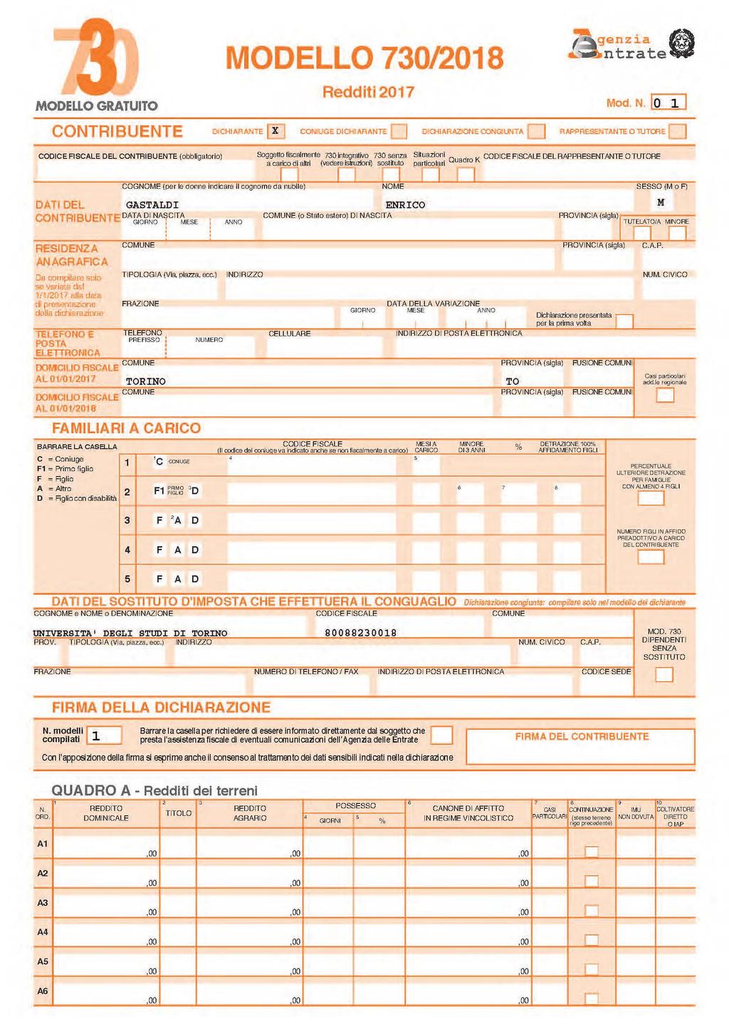 MODELLO GRATUTO CONTRfBUENTE CODCE FSCALE DEL CONTRBUENTE (bbligatri) MODELLO 730/08 Redditi 07 r ganzia ~ L,--...n tra te U Md N. [QJJ COK.