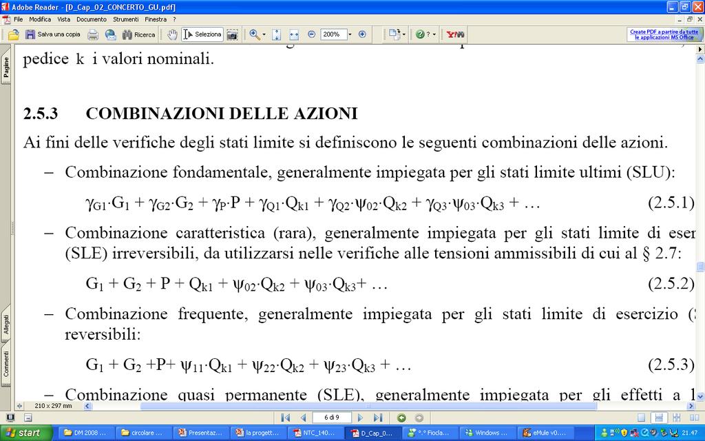 COMBINAZIONE DELLE AZIONI Il simbolo + ha il significato di combinato con