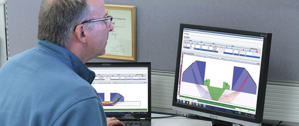 NDT SetupBuilder Pianificazione semplificata Il software di concezione costituisce un elemento essenziale della linea di prodotti ad ultrasuoni automatizzati e semiautomatizzati Olympus.