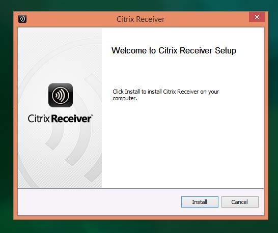 una volta scaricato il file CitrixReceiver.exe cliccare su INSTALL.