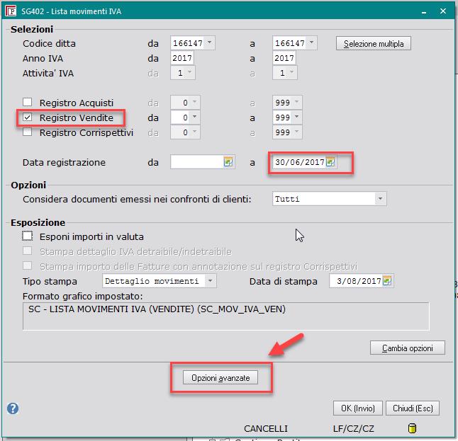 Lista movimenti IVA Operazioni non rilevanti per l'adempimento In presenza di operazioni non rilevanti per l'adempimento (registrazioni e ettuate con tipi registrazioni speci ci), occorre stornare