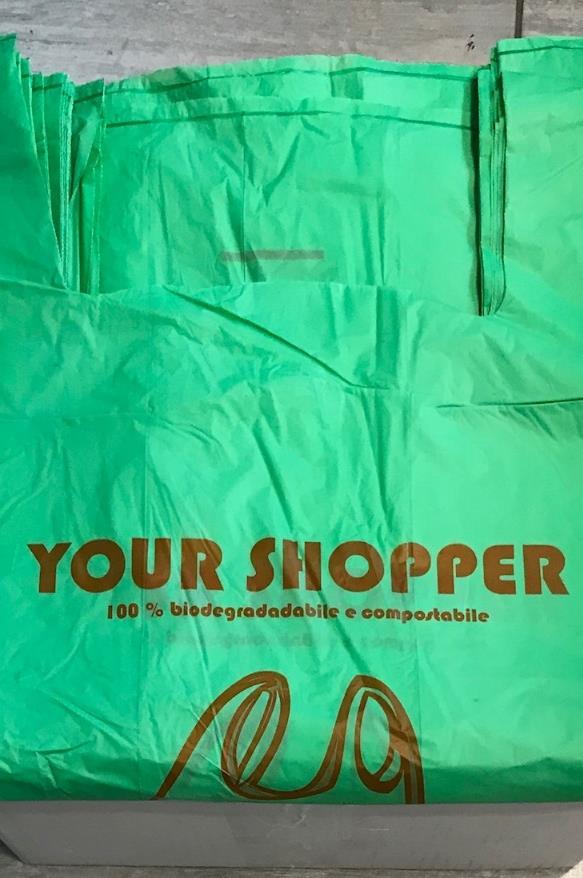 Shopper biodegradabile e compostabile EN 13432:2002 Colore neutro (lusso)