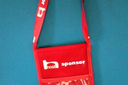 TNT/PVC bag with one-colour printing on one side and branded with