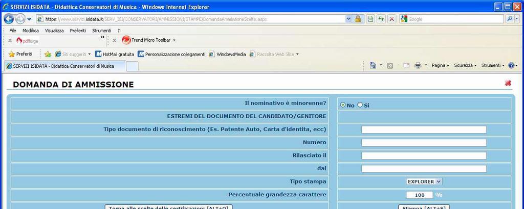 Fig. 10 Compilare la schermata