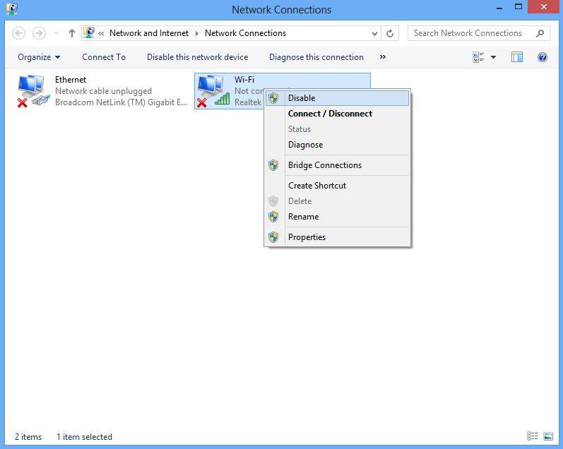 V-4. Windows 8/8.1 1. Passare alla modalità desktop cliccando sul cursore in basso a sinistra della schermata Start di Windows 8/8.1. Quindi andare in Esplora file > (con il tasto destro) Rete > Proprietà > Modifica impostazioni dell'adattatore.