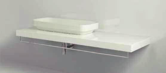 Inset washbasin 75 on wall-hung lacquered mat white furniture 170 with two