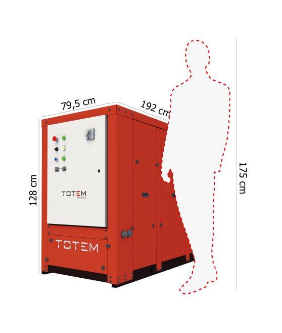 compliant GAMMA DEL TOTEM 10-20-25 kwe (22-42-50 kwt) MODELLO TOTEM 10 TOTEM 20 TOTEM 25 Potenza elettrica nominale kw 10 20 25 Potenza termica nominale kw 21,6 (25,2) 1 41,9 (48,5) 1 50,2 (57,6) 1