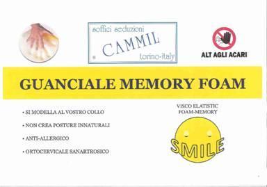 GUANCIALE MEMORY SMILE: Caratteristiche: Il nostro nuovo guanciale in memory foam; un prodotto 100% MADE IN ITALY (certificato dall etichetta) con un prezzo davvero competitivo pur mantenendo la
