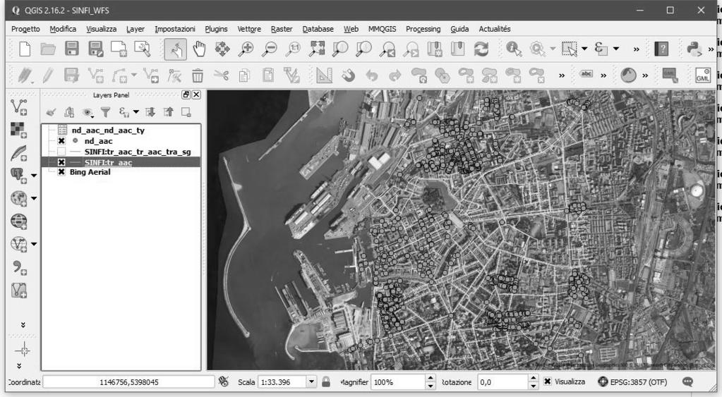 Service (WMS) e Web Feature Service (WFS). Per la pubblicazione di tali servizi è stato utilizzato il software open source Geoserver (fig. 14). Fig.