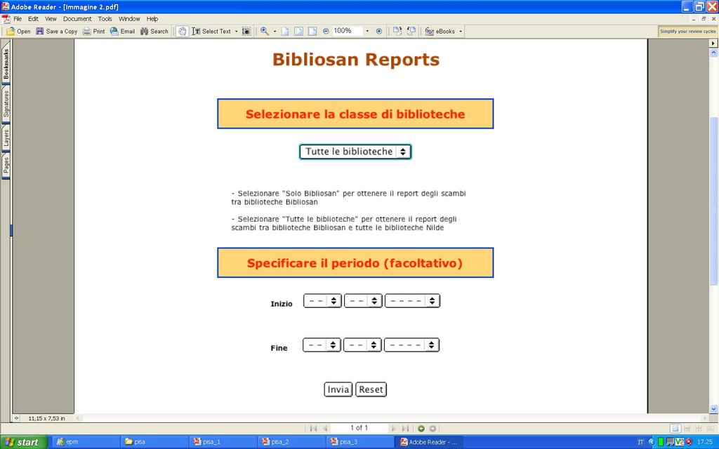 BIBLIOSAN, interfaccia