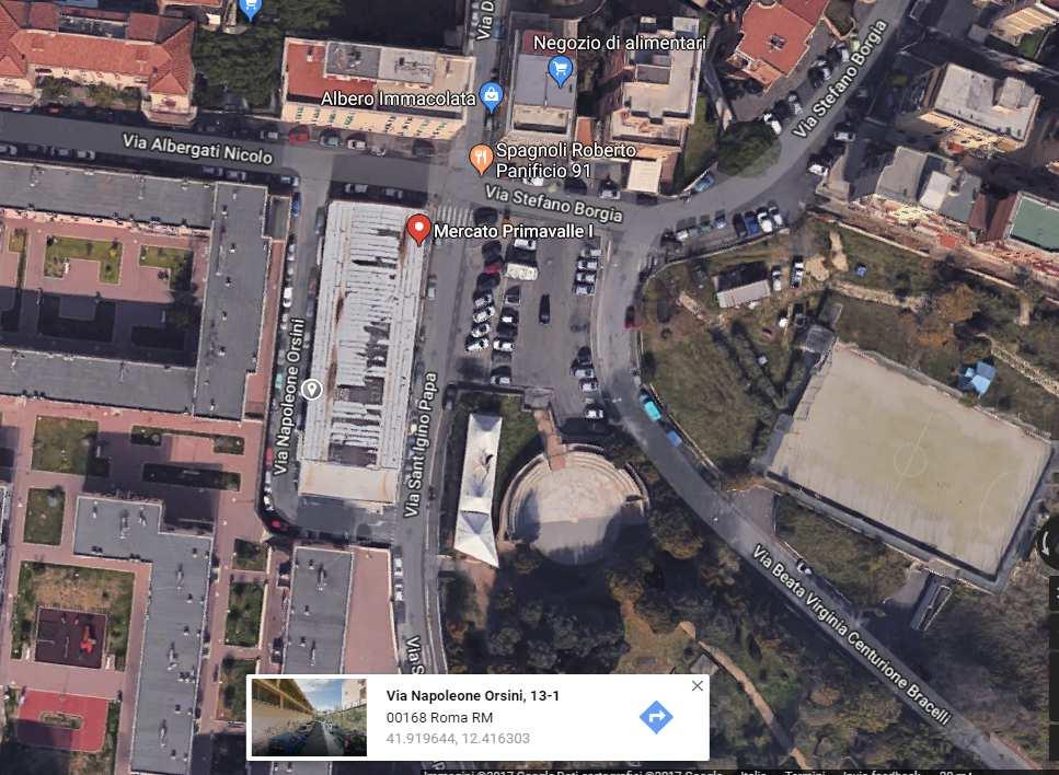 L area interessata dall opera di progetto è sita in Via S. Iginio Papa, ricadente nella competenza del Municipio XIV ed individuata nel N.C.E.U. di Roma Capitale al Foglio n. 352 particella 1696.