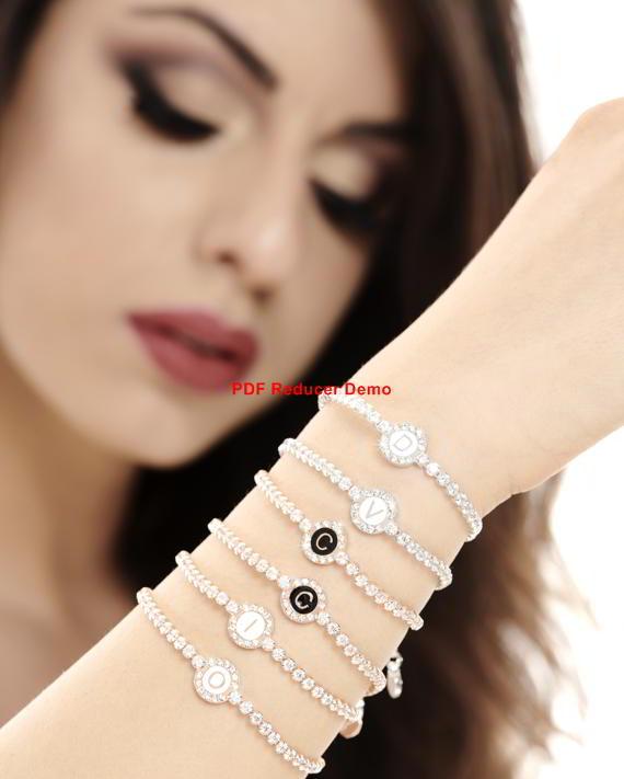 CHARLOTTE COLLECTION Bracciale tennis bianco su smalto bianco cod.