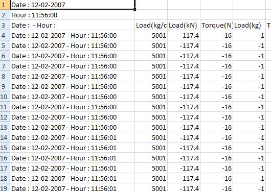 In maniera alternativa è possibile esportare i dati della prova nel formato.csv che non richiede che Excel sia installato sul computer. Il nome del file creato viene richiesto di volta in volta.