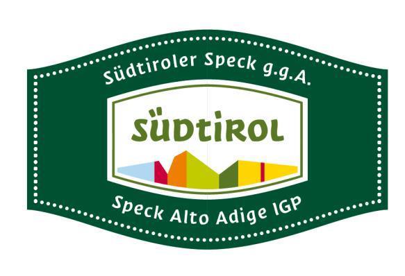 Ogni etichetta deve riprodurre il logo dell IGP dello Speck Alto Adige, Südtiroler Markenspeck g.g.a. o Südtiroler Speck g.g.a. Il logo della denominazione Speck Alto Adige IGP, Südtiroler Markenspeck g.