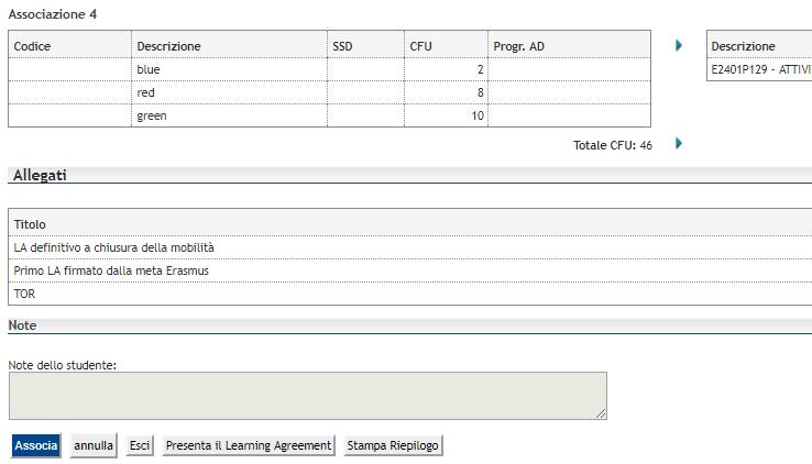 PRESENTA IL LEARNING AGREEMENT UNA VOLTA INSERITE TUTTE LE A.D.