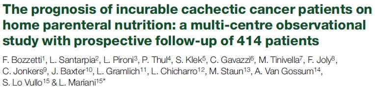 The outcome of cachectic incurable cancer patients on HPN is not homogeneous.
