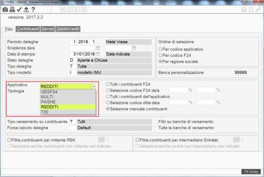 Al momento, la possibilità, per gli utenti che accedono alla procedura F24 utilizzando l apposita start GESF24, di richiamare il contribuente da elaborare, non in base al codice con cui è codificato