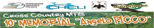 10 MEMORIAL "ANGELO PICCO" - CROSS COUNTRY MTB Classifica ASSOLUTA 1 273 FOLCARELLI Massimo 636029 M M3 Master M3 () 11L2856 DRAKE TEAM NWSPORT 3 Giri (3x12 3 01:29:59.61 2 00:59:40.06 1 00:29:22.