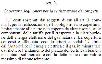 Contributo tariffario trasferimento TEE I distributori hanno diritto ad un rimborso per i costi sostenuti per i progetti di efficientamento.